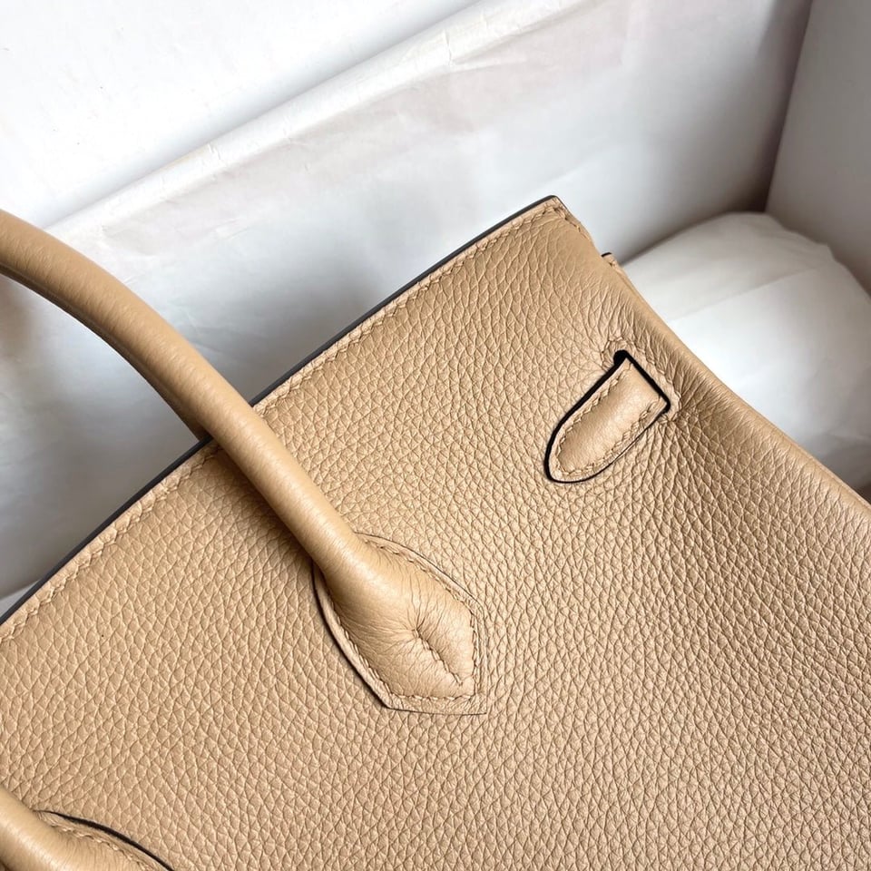 Hermes Birkin 25Cm Beige Togo Leather Gold Hardware view 5