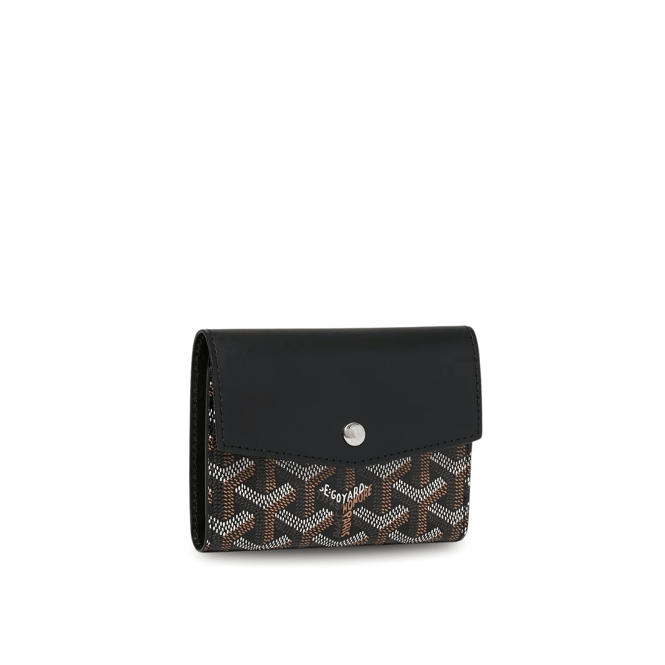 Goyard Saint-Gabriel Wallet 12 Cm Black Calfskin And Goyardine Canvas view 2