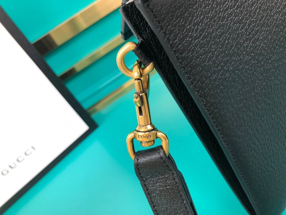 Gucci Animalier Pouch Black with Bee Detail 12in/31cm For Men view 4