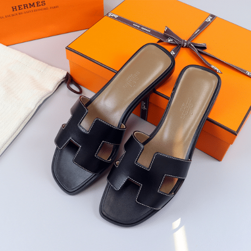 Hermes Slippers Flat Oran Black H021056Z view 3