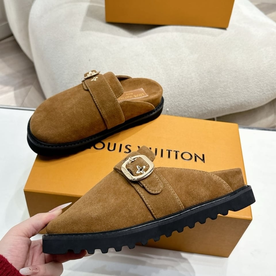 Louis Vuitton Cosy Flat Comfort Clog Tobacco Brown 1Agvpd view 5