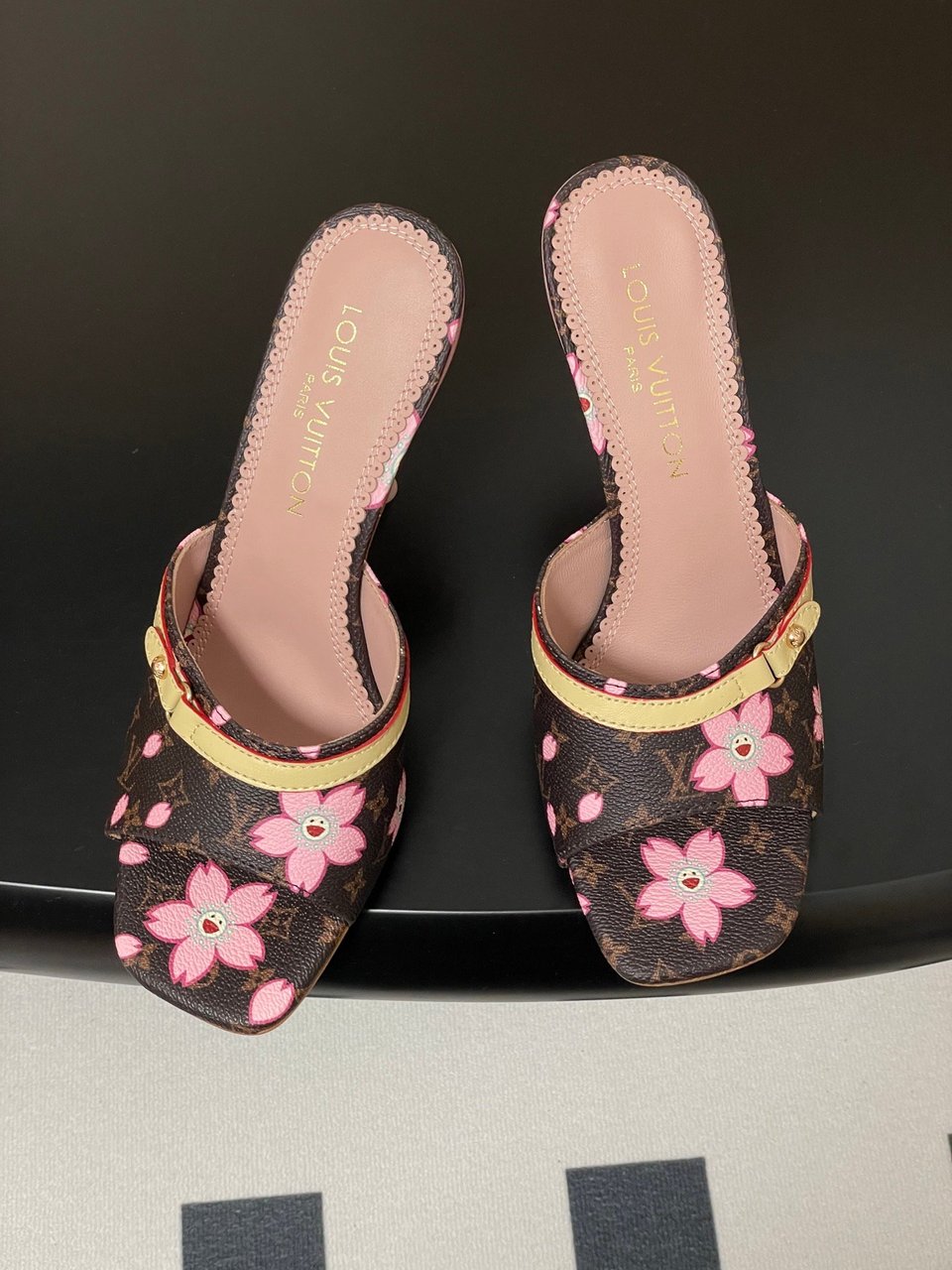 Louis Vuitton x Takashi Murakami Cherry Blossom Mule Brown Monogram Canvas view 4
