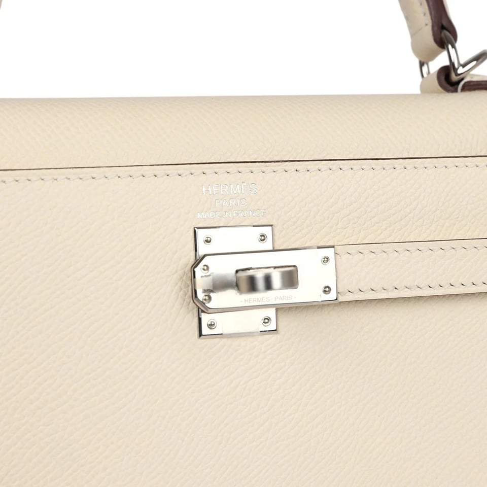 Hermes Kelly 25 Bag In Nata Verso Epsom Leather For Women 25cm/10in view 3