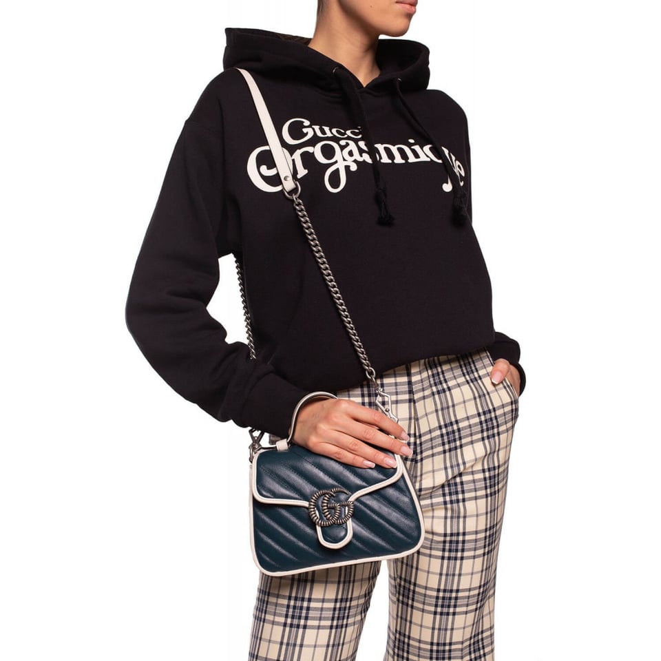 Gucci GG Marmont Mini Top Handle Bag Blue view 3