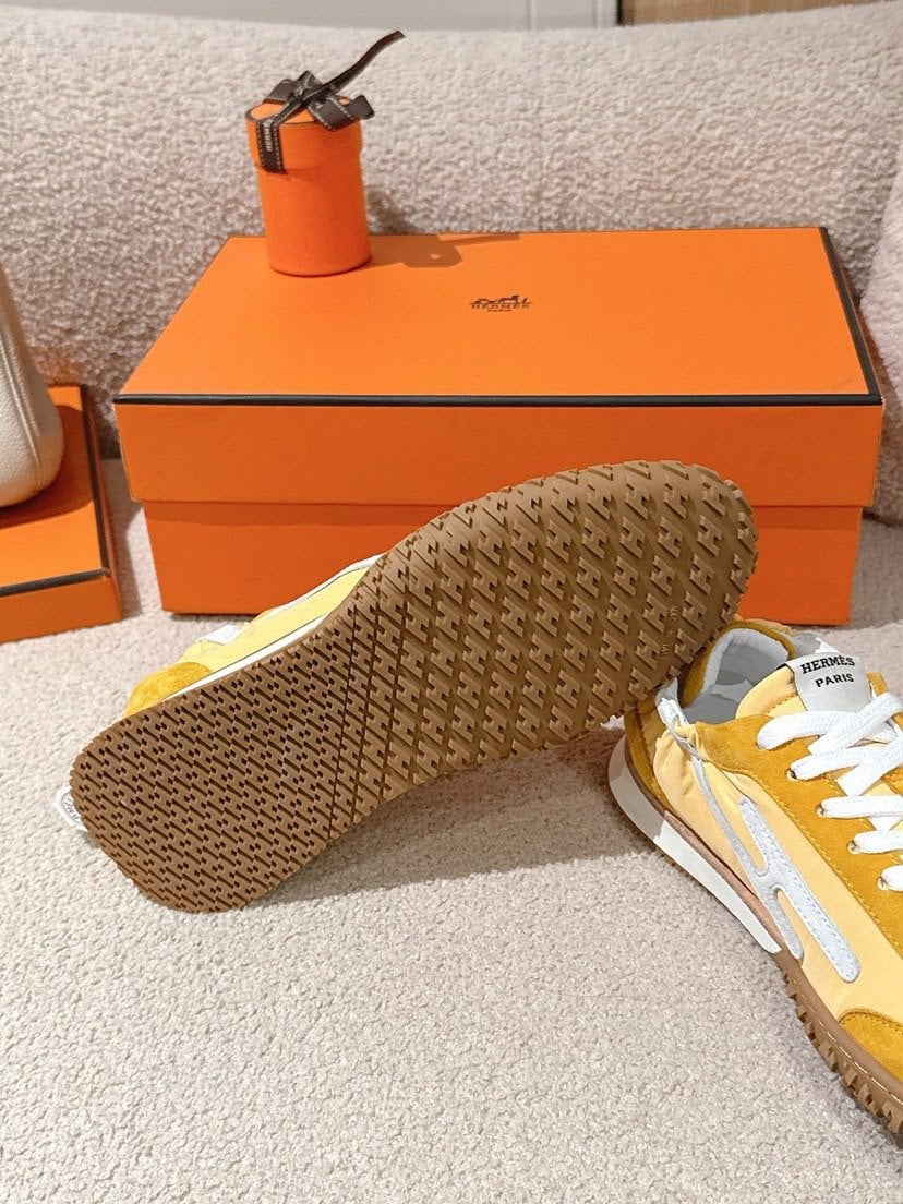 Hermes Sneakers Sesame Yellow / White Color Goatskin H252013Z view 5