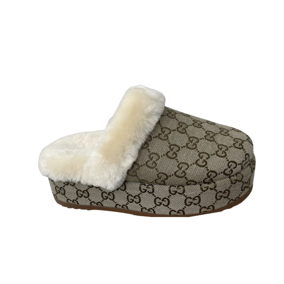 Gucci Slipper Mit Gg Horsebit Monogram In Brown view 2