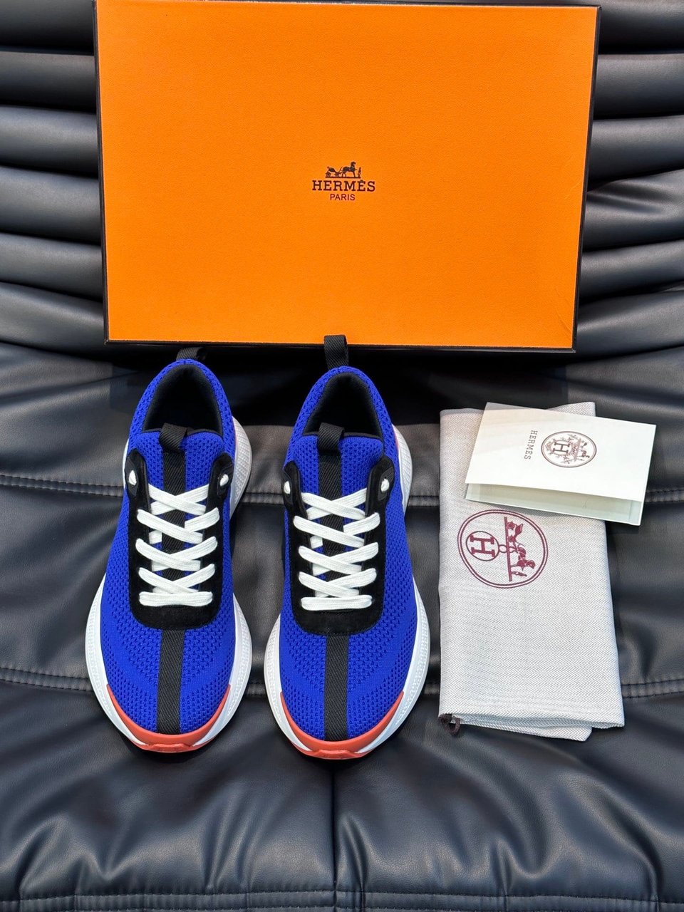 Hermes Heros Sneaker Blue Orange H232985Zh7T400 view 8