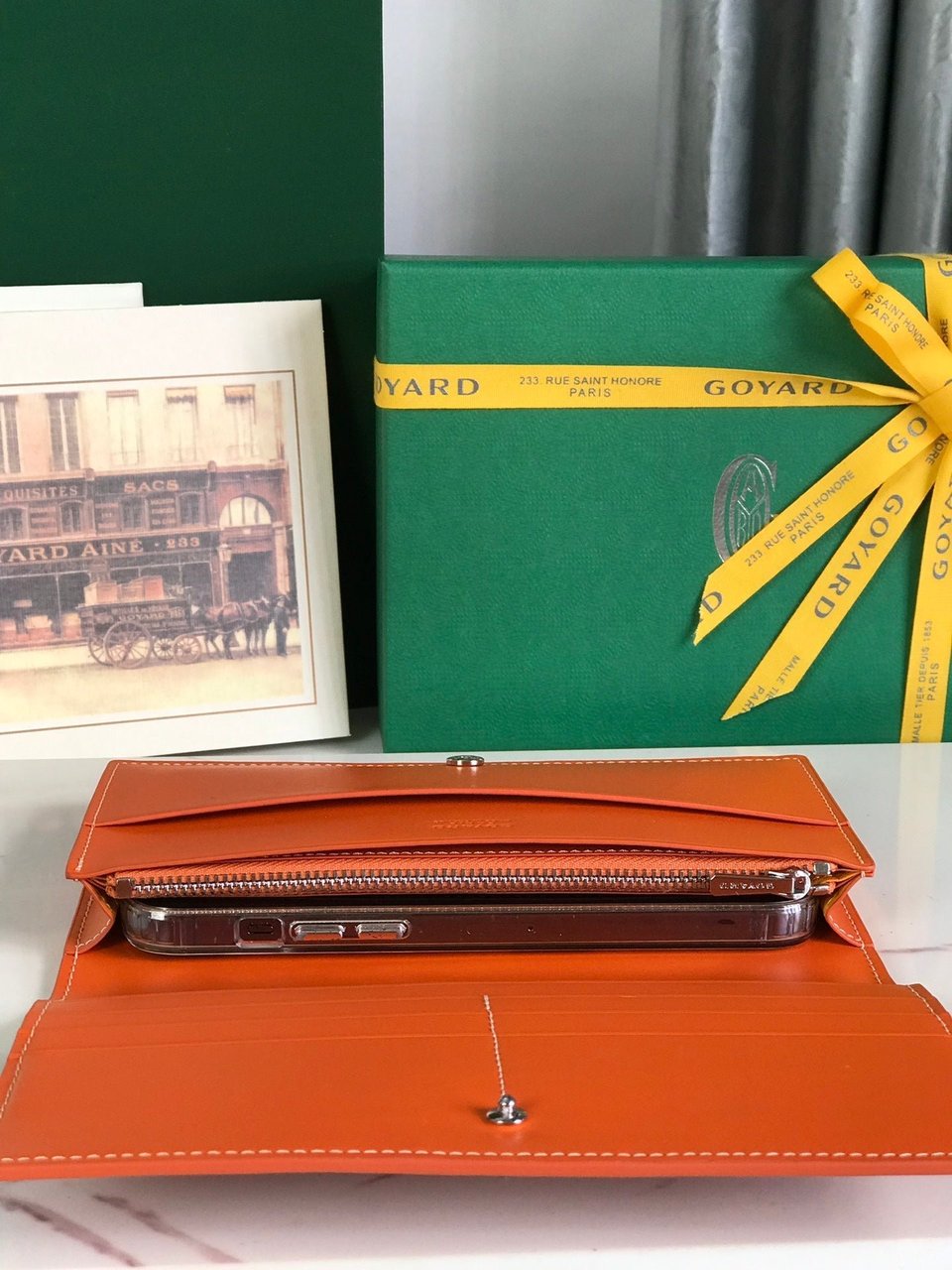 Goyard Richelieu Wallet 19 Cm Orange Goyardine Canvas view 5