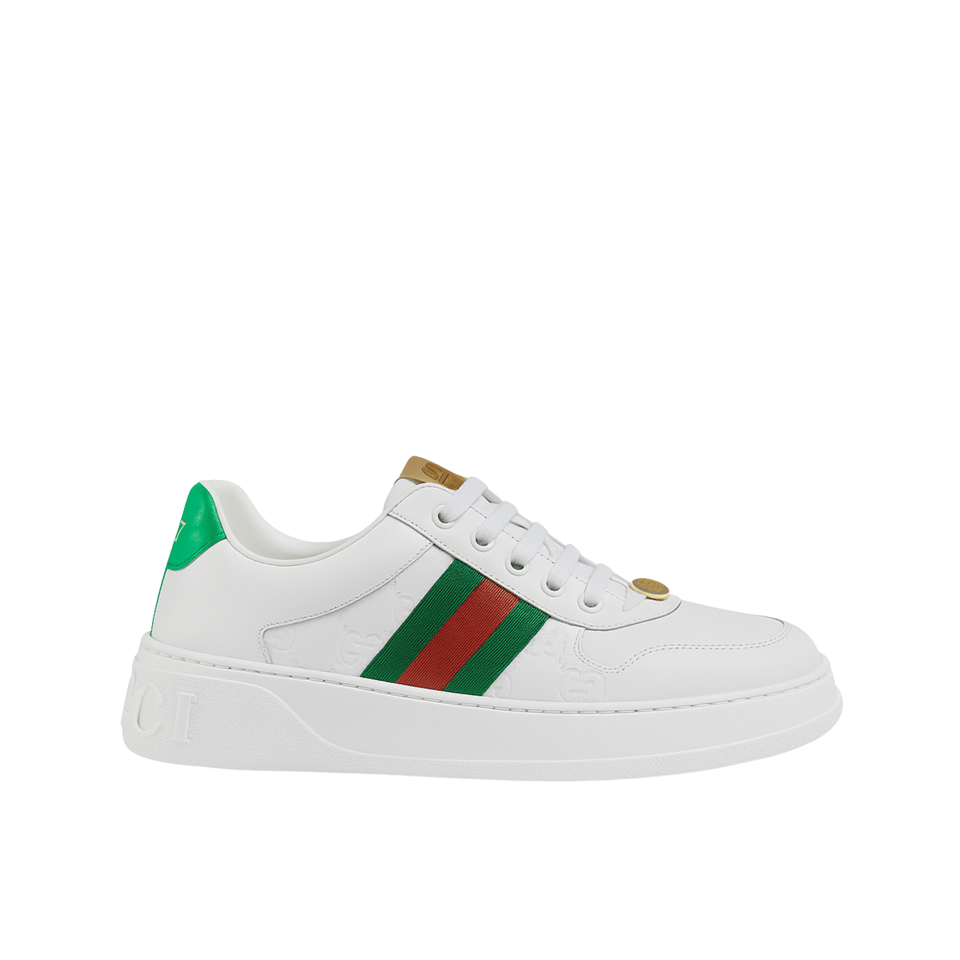 Gucci Screener Sneaker With Web White view 2