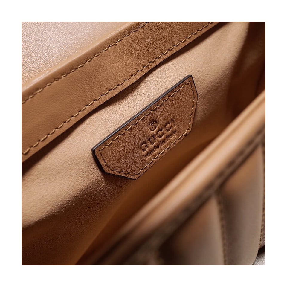 Gucci GG Marmont Rose Beige Matelasse Leather Mini Top Handle Bag view 11