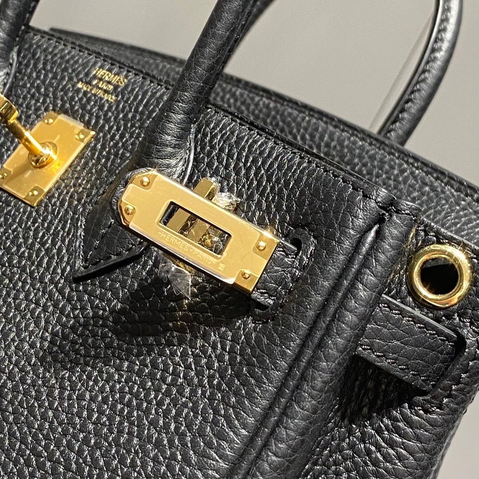 Hermes Birkin 20Cm Black Togo Leather Gold Hardware view 6