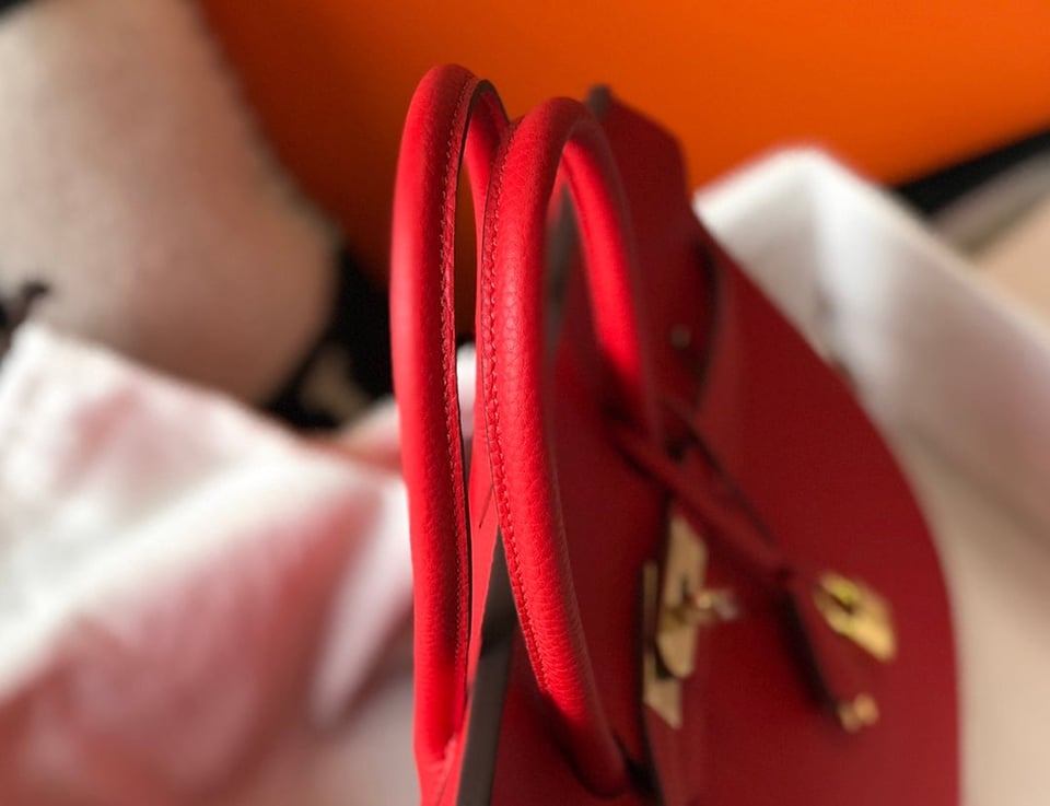 Hermes Birkin 35Cm Red Togo Leather Gold Hardware view 7