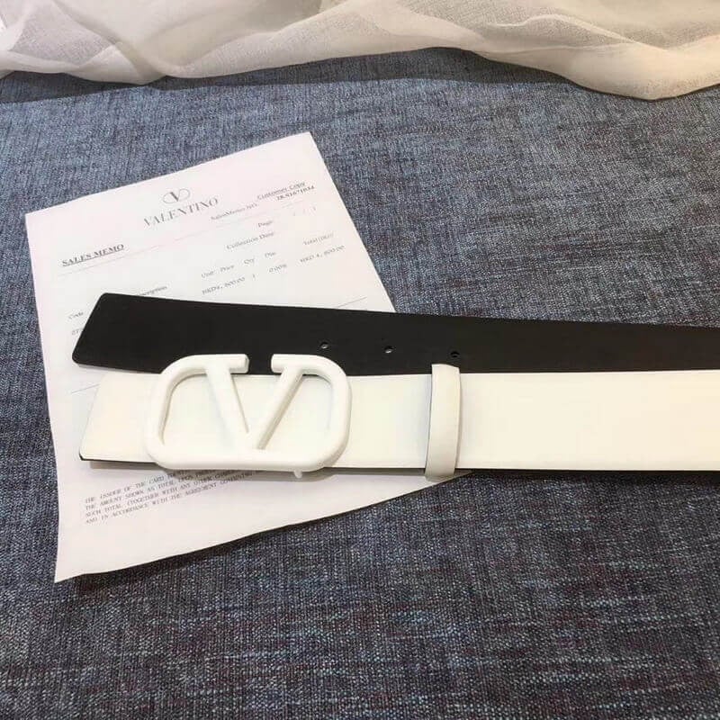 Valentino Reversible Vlogo Belt In Glossy Calfskin 40 mm view 4