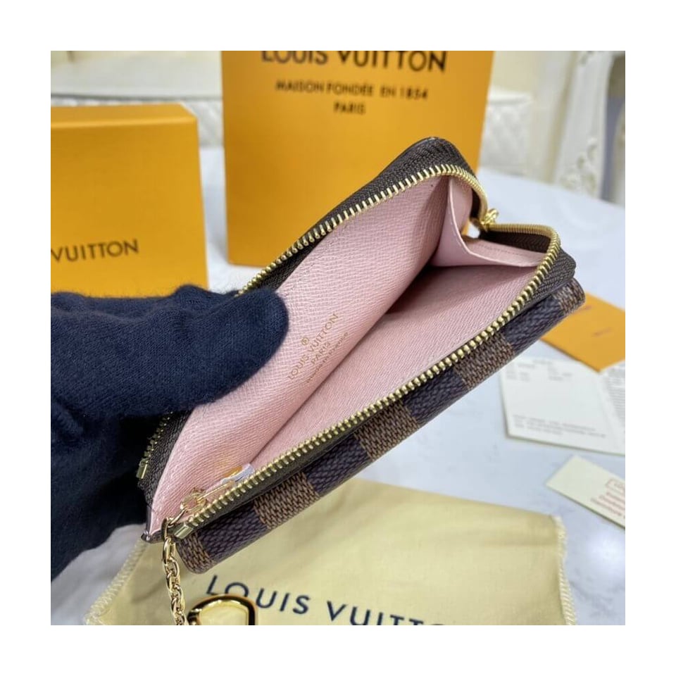 Louis Vuitton Damier Ebene Card Holder Recto Verso Pink view 11