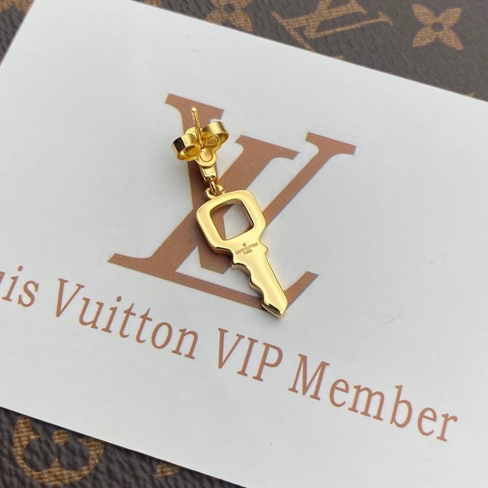 Louis Vuitton Gold Lock And Key Earrings view 6
