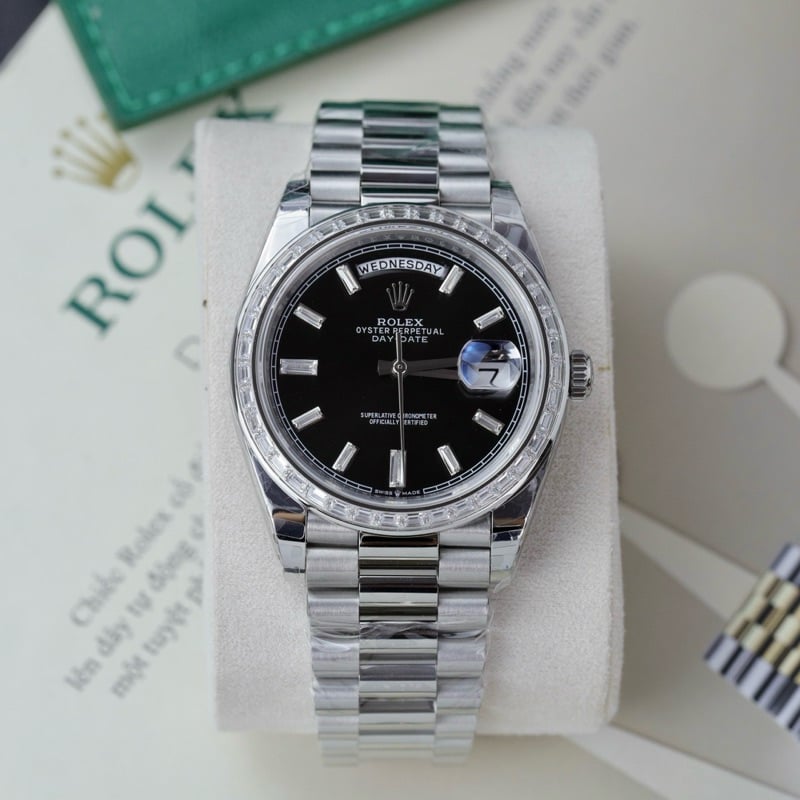 [Superclone] Rolex Day-Date 40mm Bright Black Dial President 228396TBR view 2
