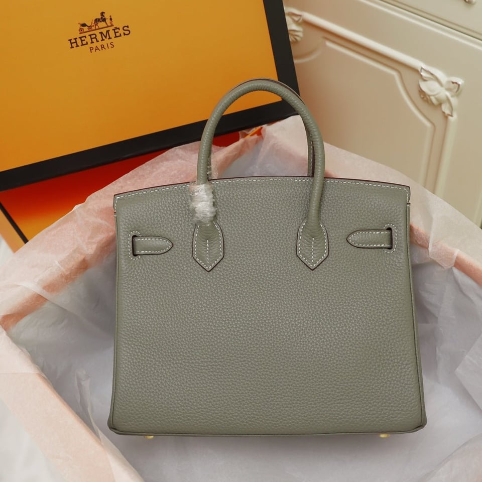 Hermes Birkin Bag 30 Olive Togo Gold Hardware view 6