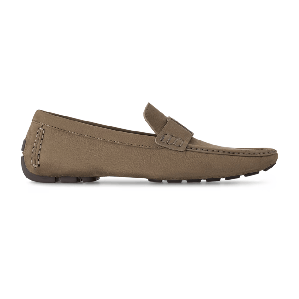 Louis Vuitton Leather Loafers Monte Carlo Mocassin Buckle Gray Brown For Men 1ACVAN view 3