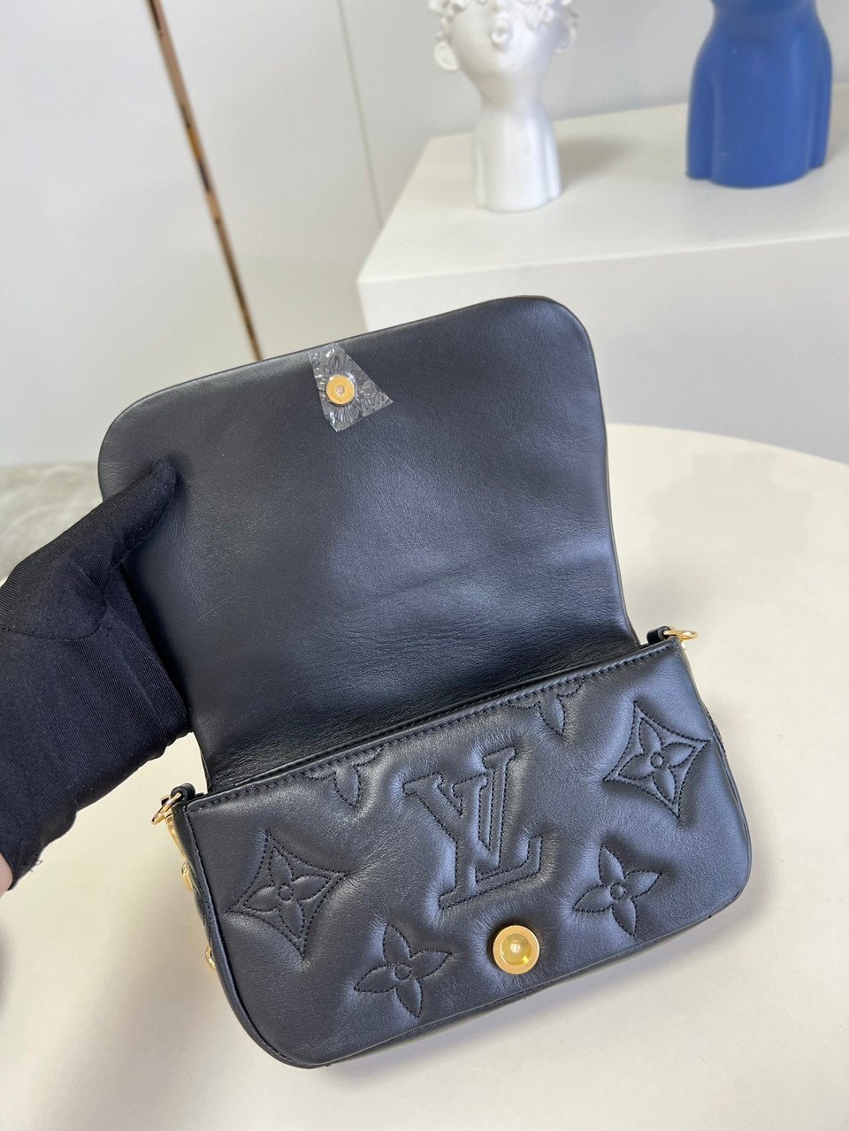 Louis Vuitton Wallet On Strap Bubblegram Black view 8