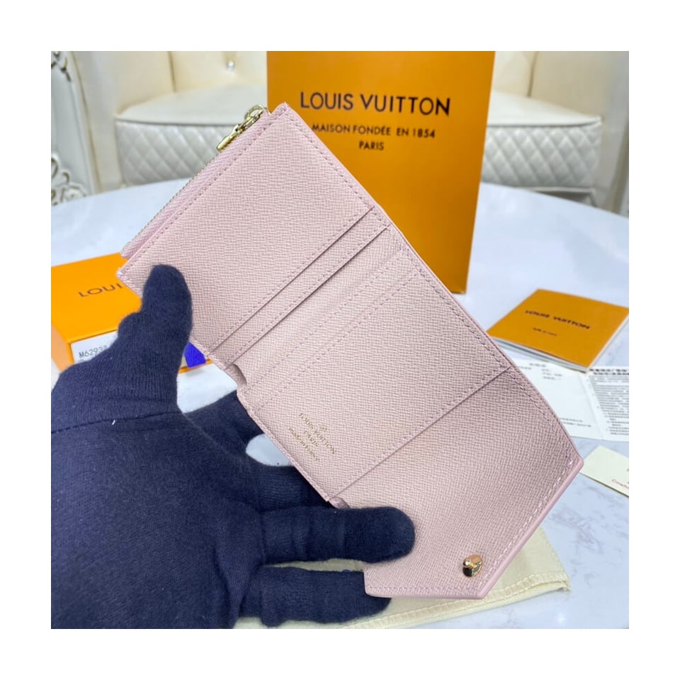 Louis Vuitton Damier Azur Zoe Wallet Pink view 9