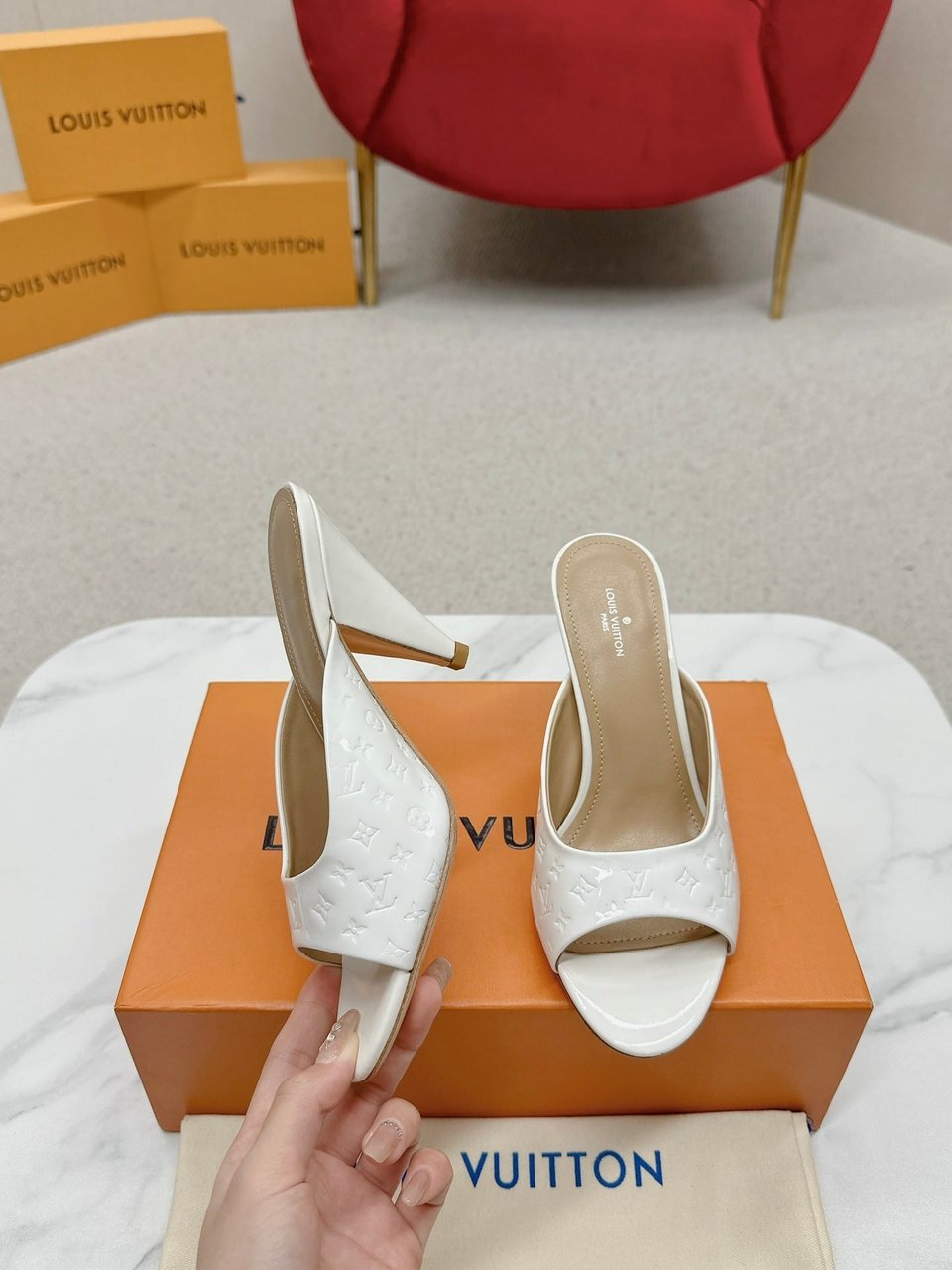 Louis Vuitton Super Mule Sandals White 1Acj51 view 9