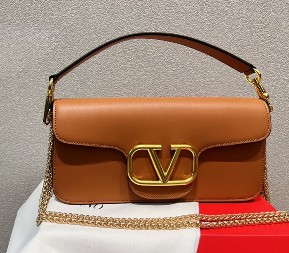 Valentino Locò Calfskin Shoulder Bag In Brown 1W2B0K30Zxlpvg view 3