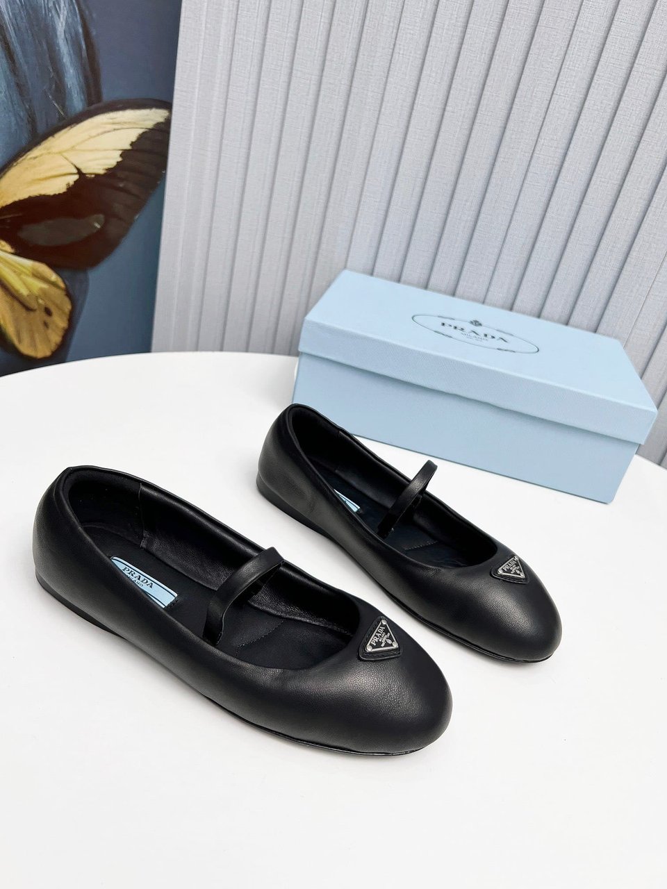 Prada Soft Padded Nappa Leather Ballerinas Black 1F122N 2Dl8 F0002 F 005 view 11
