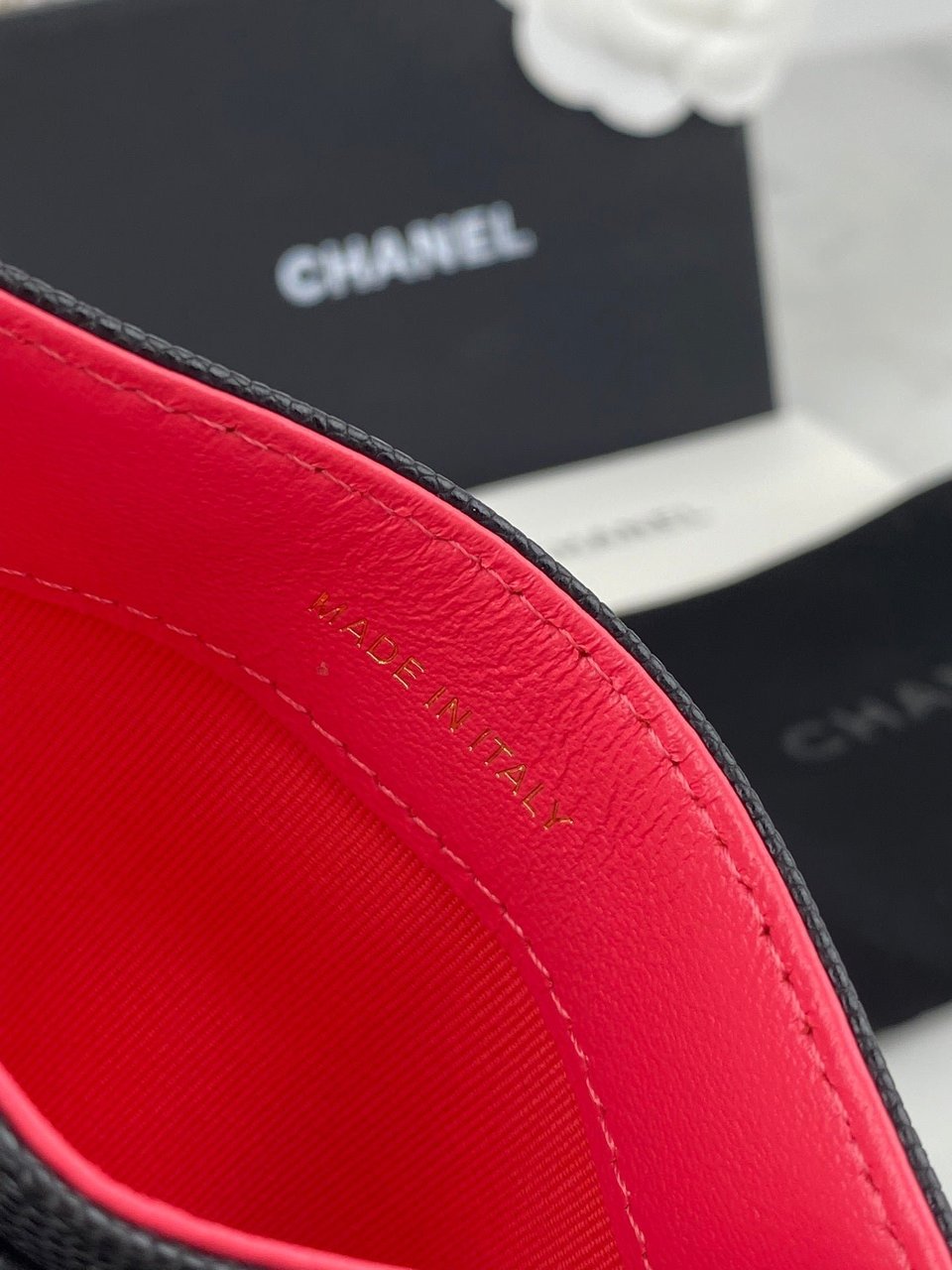 Chanel Card Holder 19.5 Black Grained Calfskin Gold Icon view 6