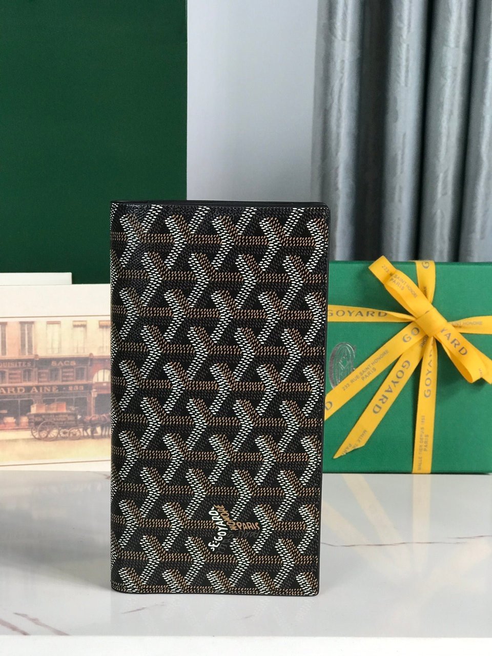 Goyard Richelieu Wallet 19 Cm Black Goyardine Canvas view 10