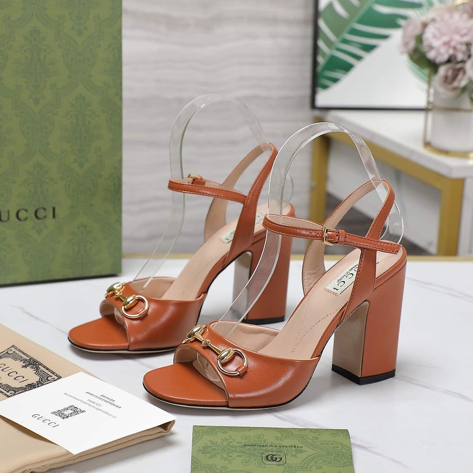 Gucci Women’S Horsebit High Heel Sandal Brown 771600 C9D00 2176 view 8