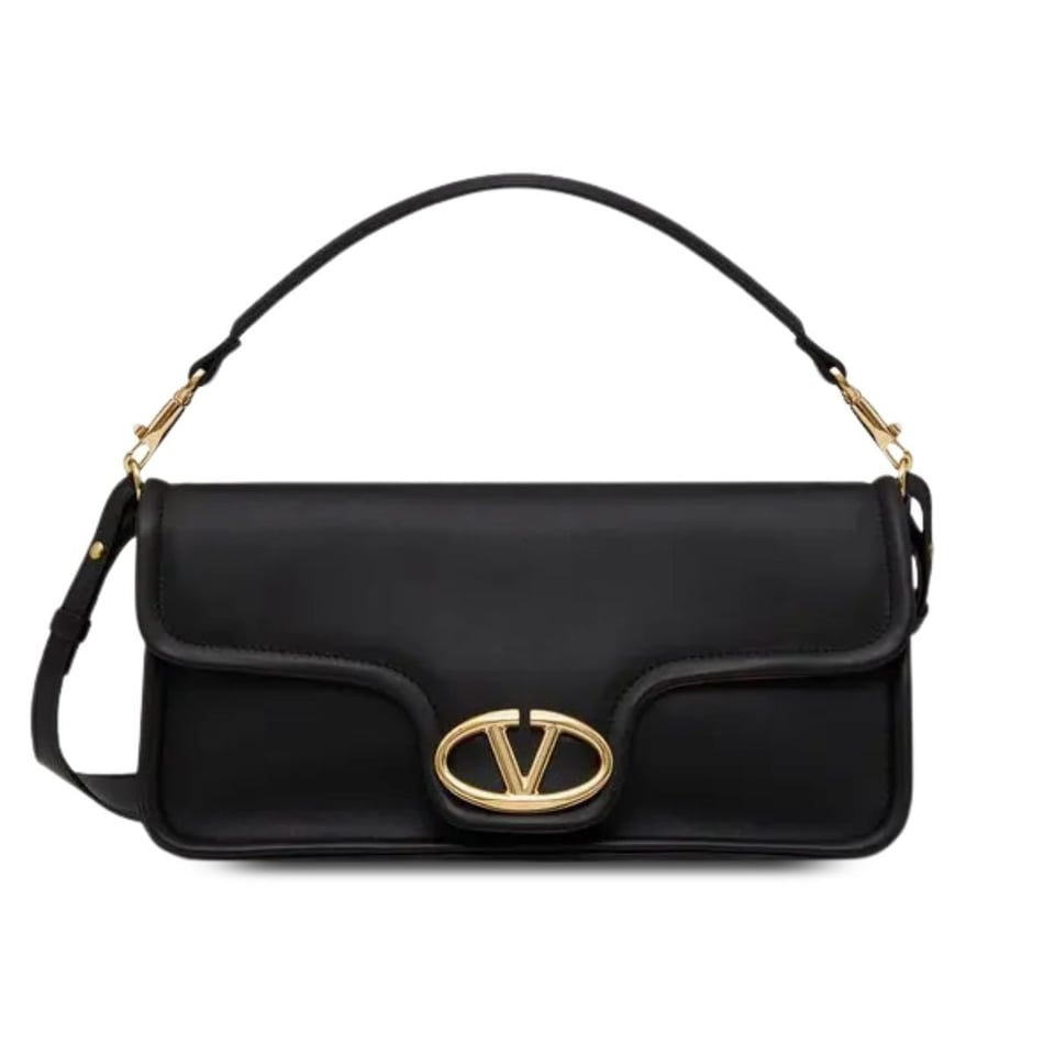 Valentino Garavani Vlogo 1960 Nappa Leather Shoulder Bag Black 28Cm view 2