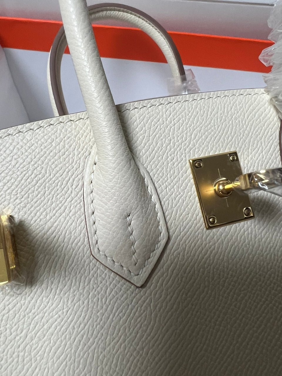 Hermes Birkin Sellier Cream Epsom Leather Gold Hardware view 6
