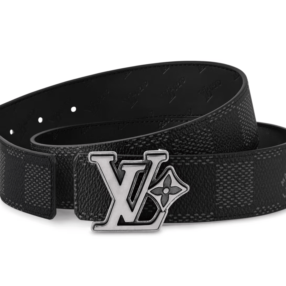 Louis Vuitton LV Silver Flower 40mm Reversible Men Belt M4253V view 3