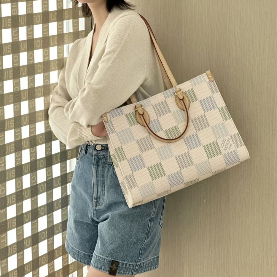 Louis Vuitton Onthego Mm Autres Toiles Damier Pistachio N40518 35Cm view 3
