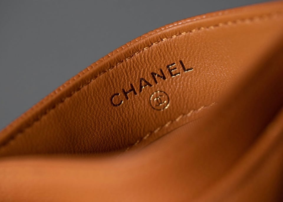 Chanel Card Holder 11 Orange Grained Calfskin Silver Icon view 6