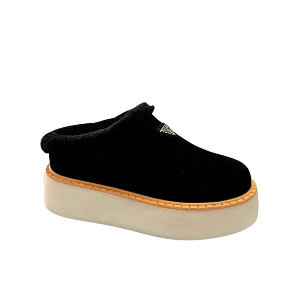 Prada Suede Mules Black