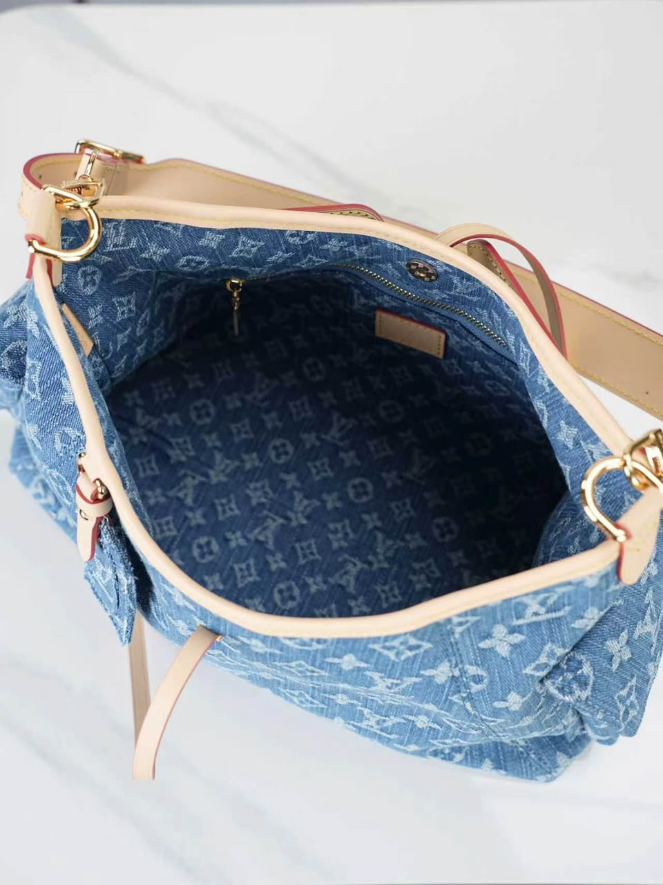 Louis Vuitton Carryall Cargo PM Bag Blue Denim 33.5cm M28287 view 7