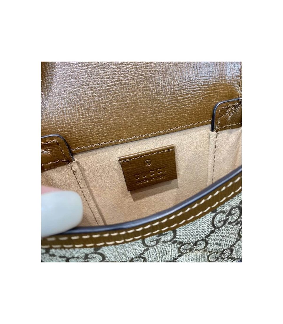 Gucci GG Supreme Horsebit 1955 Mini Bag Brown view 15