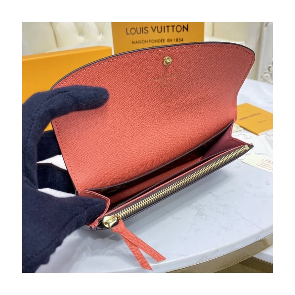 Louis Vuitton Monogram Canvas Emilie Wallet Watermelon Red view 8
