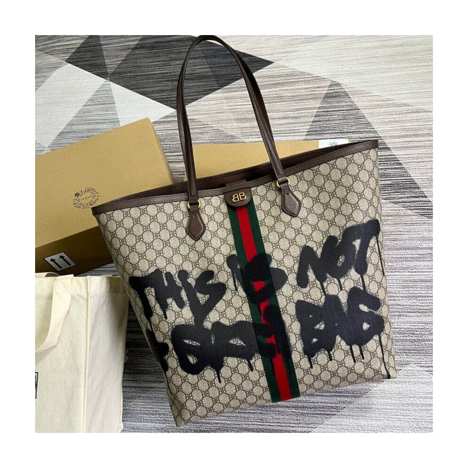 Balenciaga x Gucci Hacker Graffiti Large Tote Bag view 14