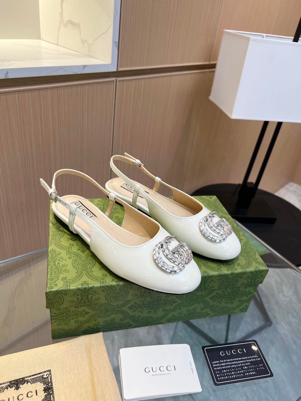 Gucci Gg Crystal Slingback White view 11