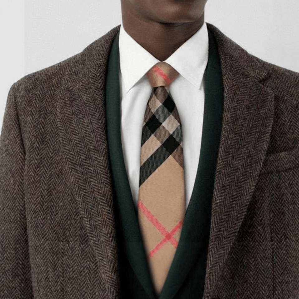 Burberry Nude Nova Check Silk Tie For Men view 6