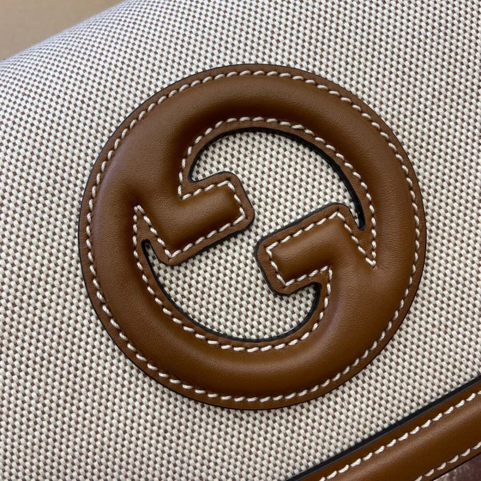 Gucci Blondie Small Top Handle Bag cotton linen canvas view 11