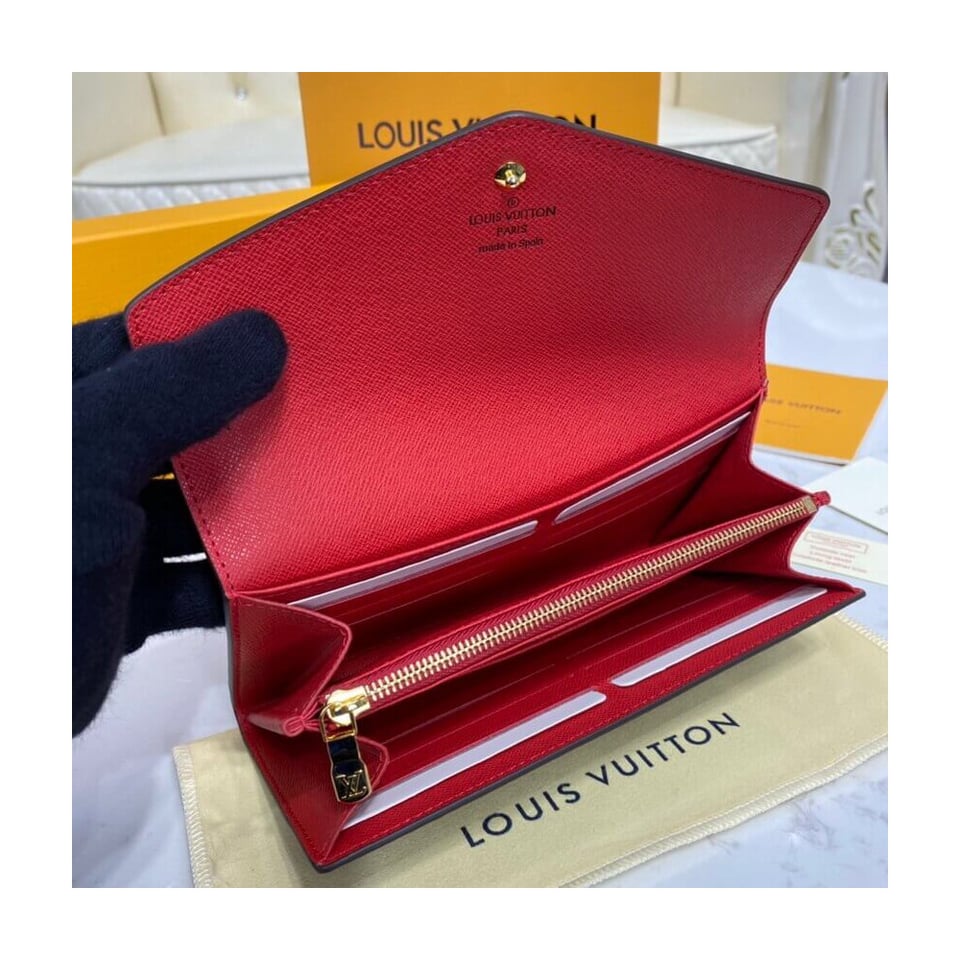 Louis Vuitton Monogram Cavas Sarah Wallet Red view 9