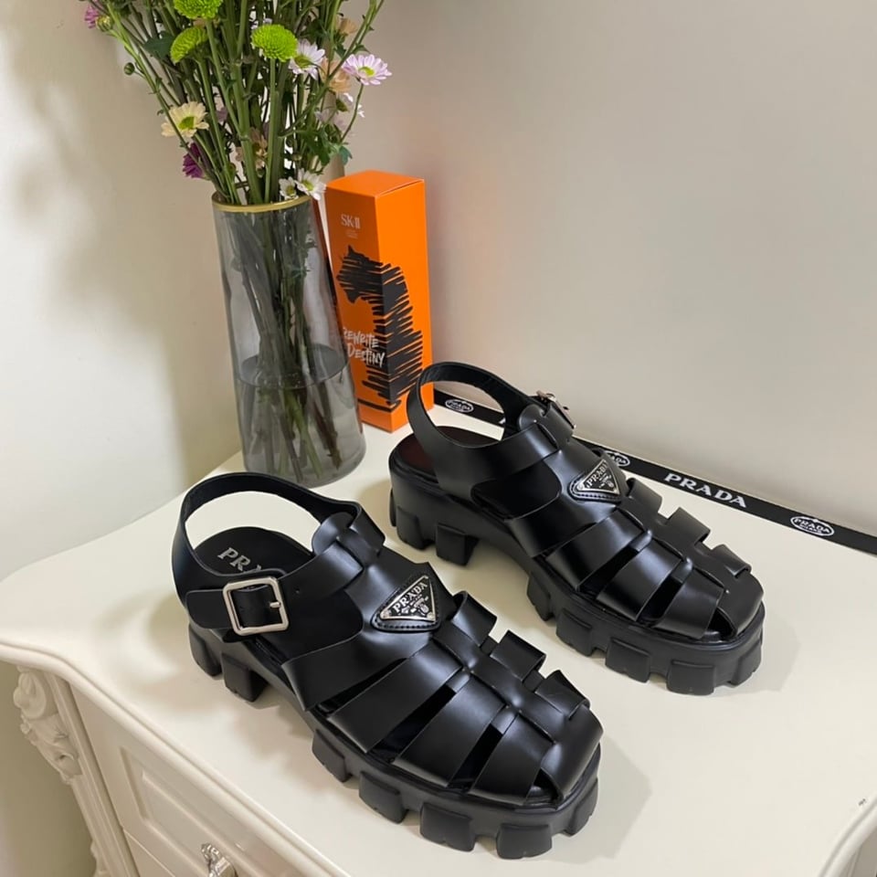 Prada Monolith Foam Rubber Sandals Black 1X853M 3Lkk F0002 F 055 view 7