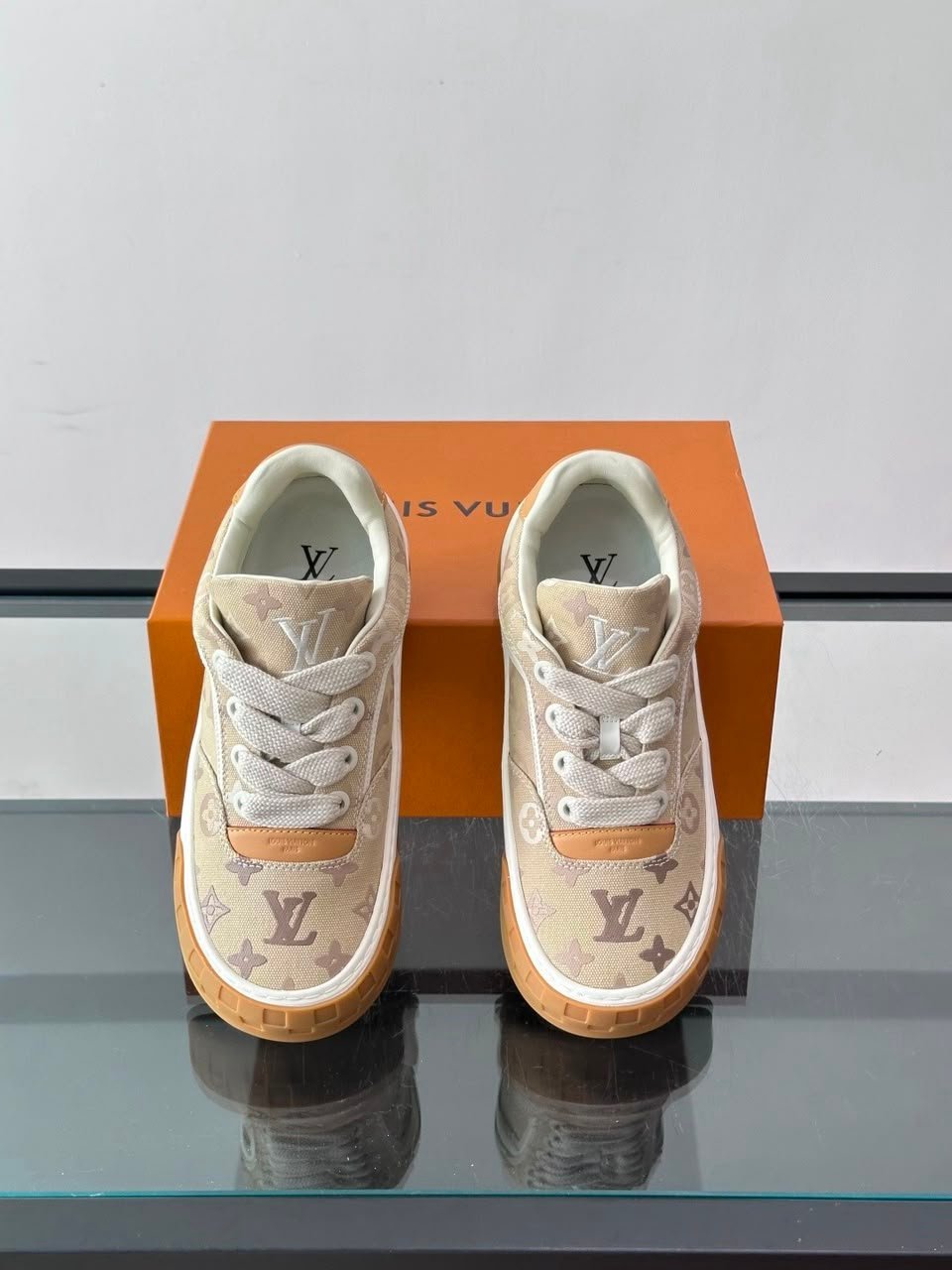 Louis Vuitton Tilted Sneakers Beige Monogram Surplus Canvas 1AK81L view 8