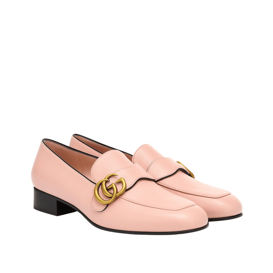 Gucci Wmns Leather Loafers Moccasins Double G Pink 602496 C9D00 5909 view 2