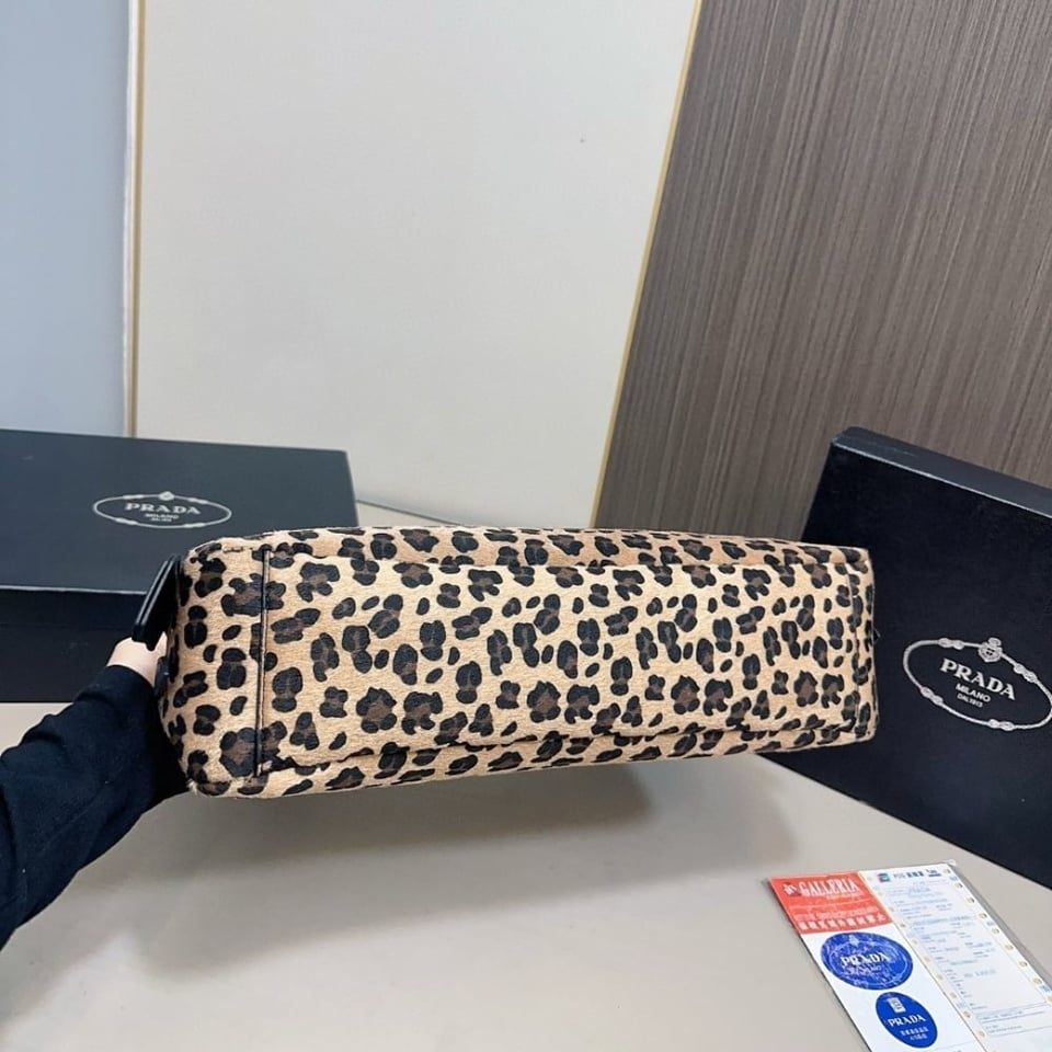 Prada Aimèe Medium Printed Leather Shoulder Bag Honey 39Cm view 5