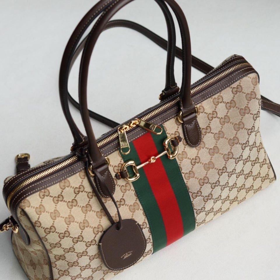 Gucci Borsetto Large Boston Bag Sand Brown 38.5cm/15.2in view 6