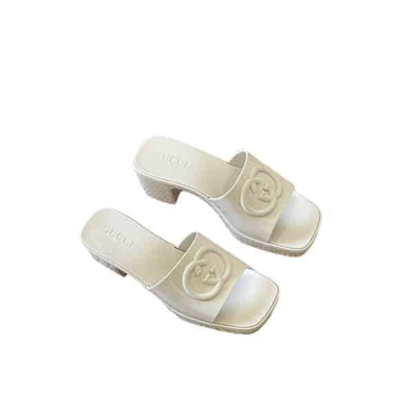 Gucci Women Slide Sandal White view 2